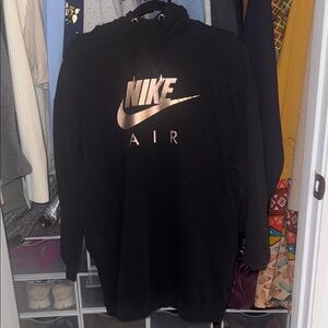 Nike Black Hoodie with Metallic Logo